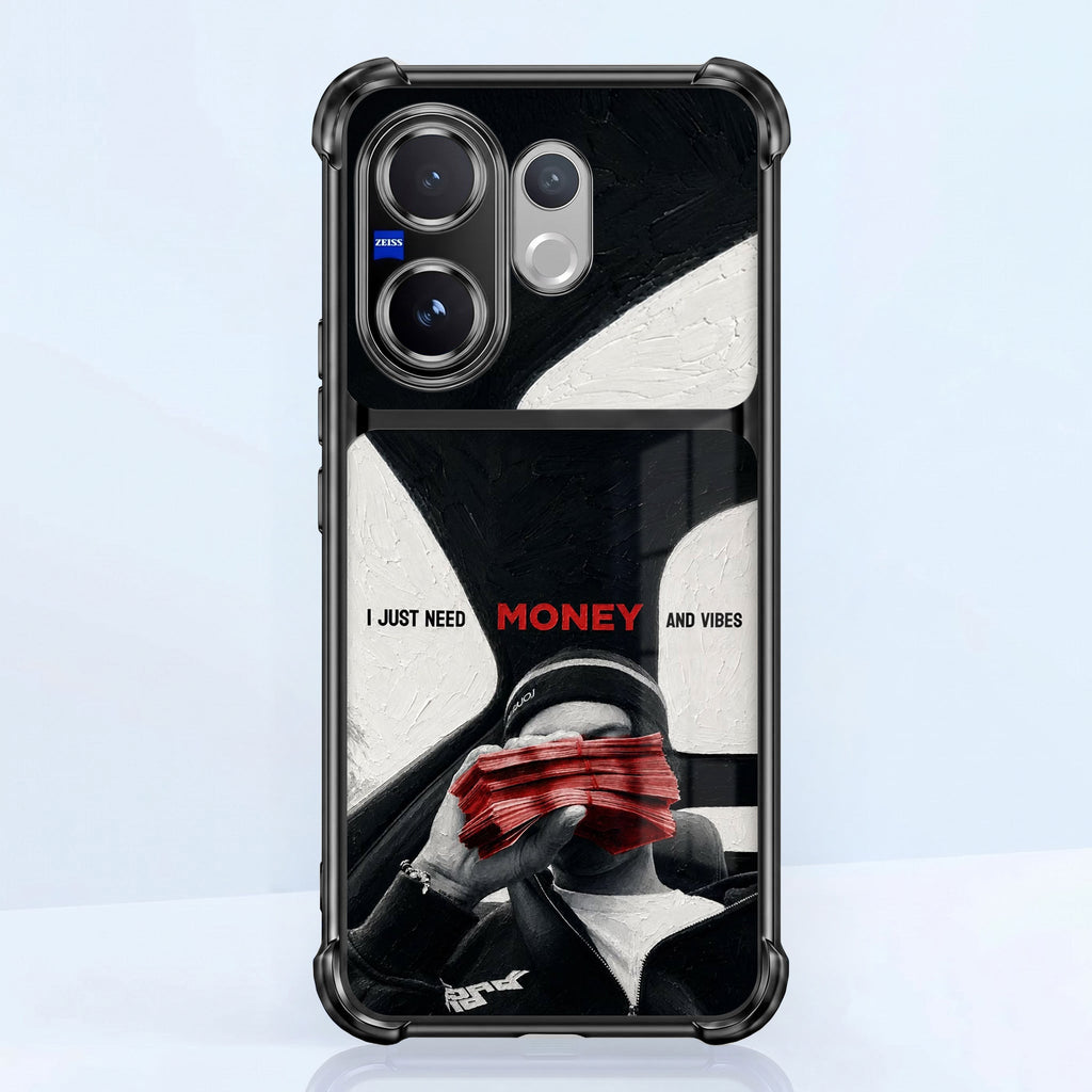 Vivo V60 5G Money Mindset Dual-Tone Transparent Black Airbags Case