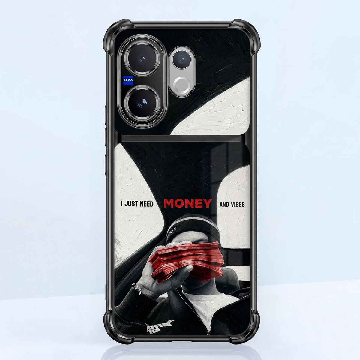 Vivo V60 5G Money Mindset Dual-Tone Transparent Black Airbags Case