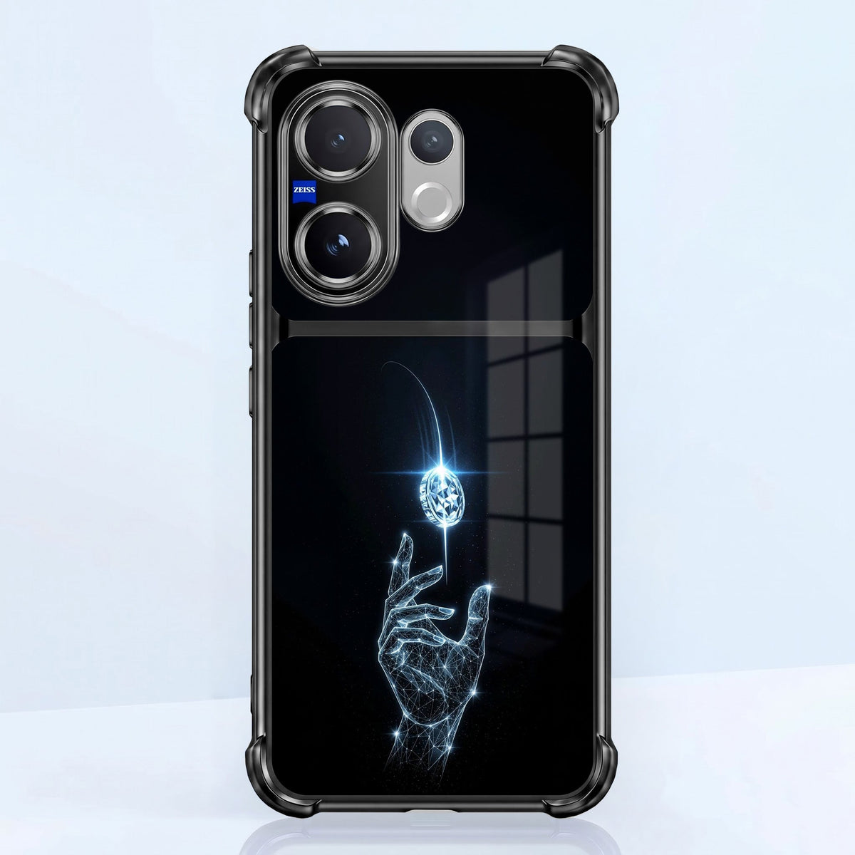 Vivo V60 5G Cosmic Energy Dual-Tone Transparent Black Airbags Case