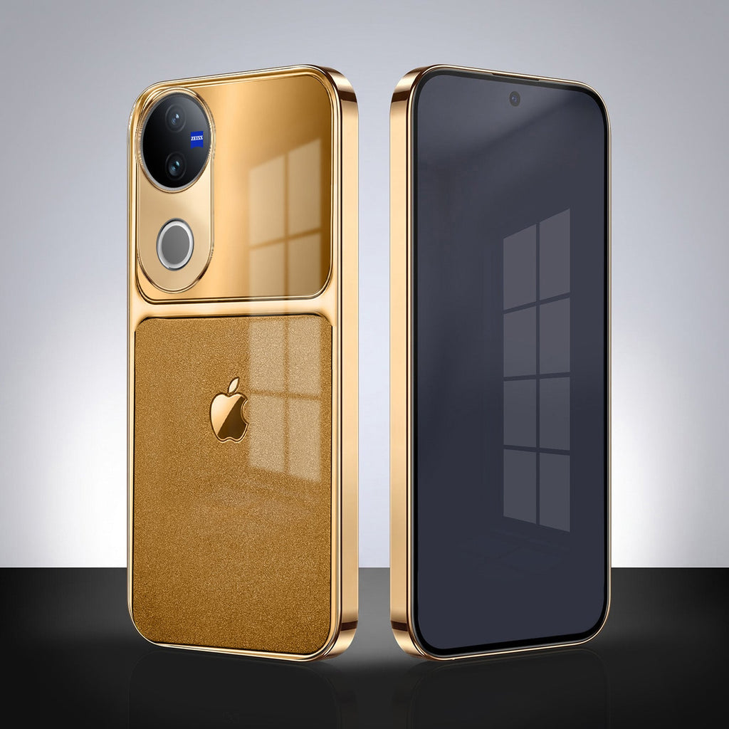 Vivo T4R 5G Royal Touch Apple Gold Electroplated Glass Phone Back Case