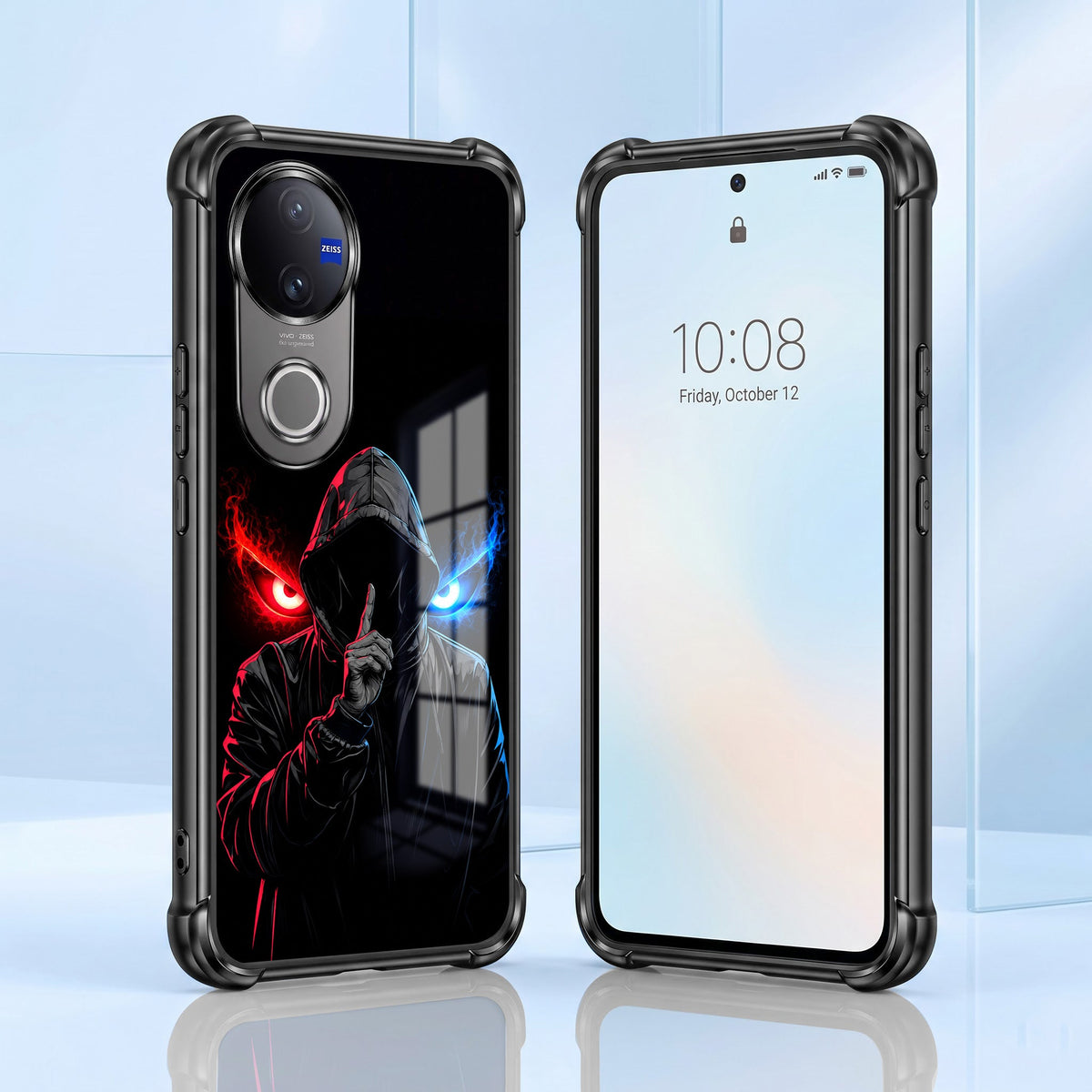 Vivo V50 5G Hooded Shadow Demon Black Airbags Printed Back Case
