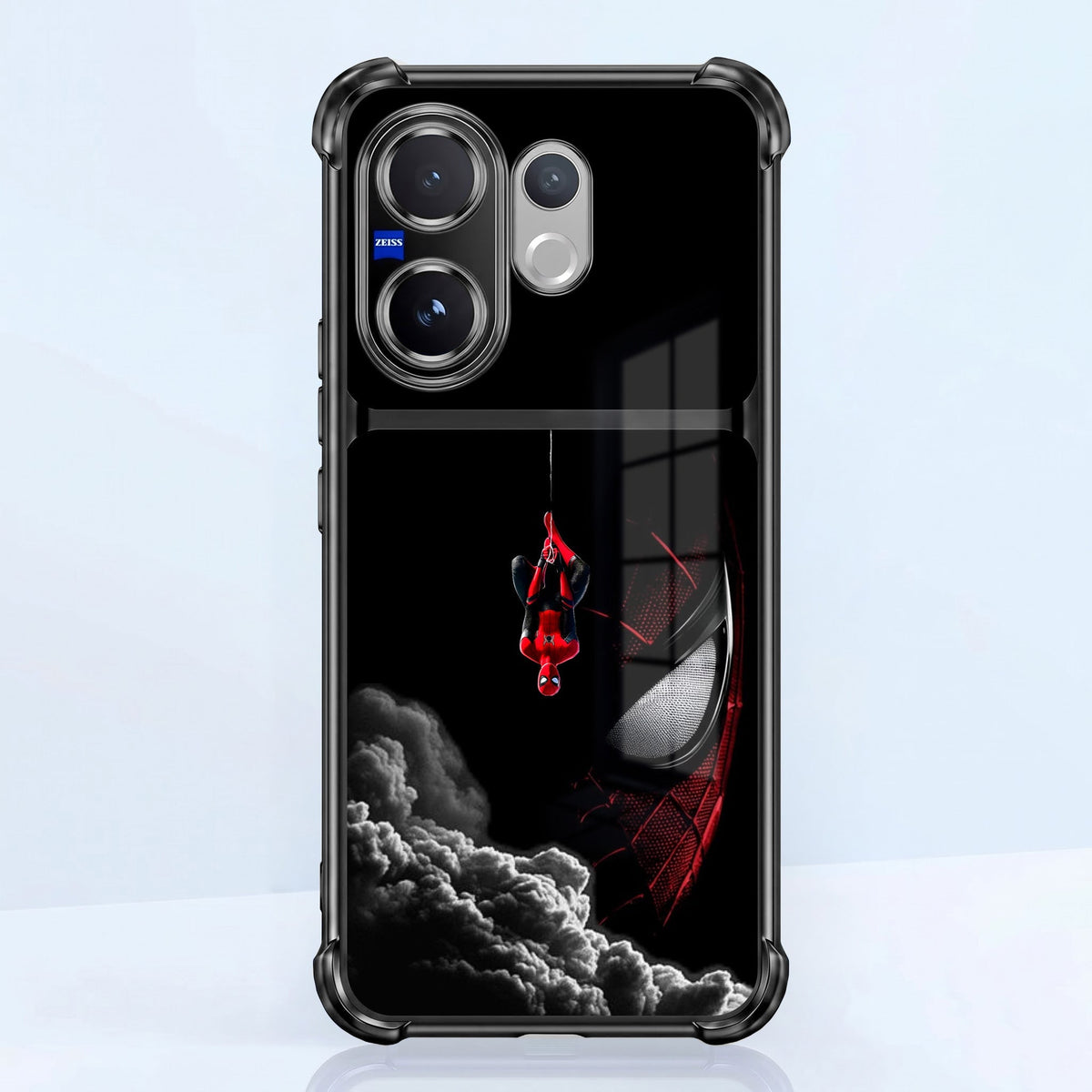 Vivo V60 5G Crimson Spider Web Dual-Tone Transparent Black Airbags Case