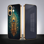 Vivo T4 Pro 5G Golden Peacock Feather Gold Electroplated Glass Phone Back Case