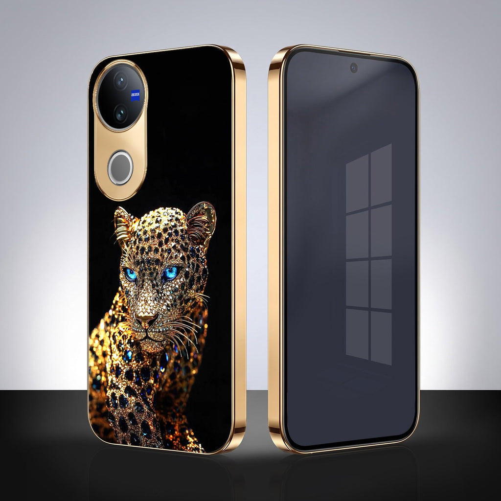 Vivo T4R 5G Panther Gold Electroplated Glass Phone Back Case