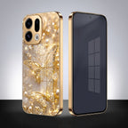 Oppo Find X9 5G Golden Butterfly Gold Electroplated Glass Phone Back Case