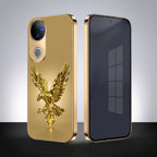 Vivo T4R 5G Golden Eagle Gold Electroplated Glass Phone Back Case