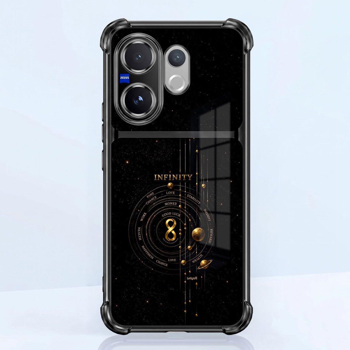 Vivo V60 5G Infinity Manifestation Dual-Tone Transparent Black Airbags Case
