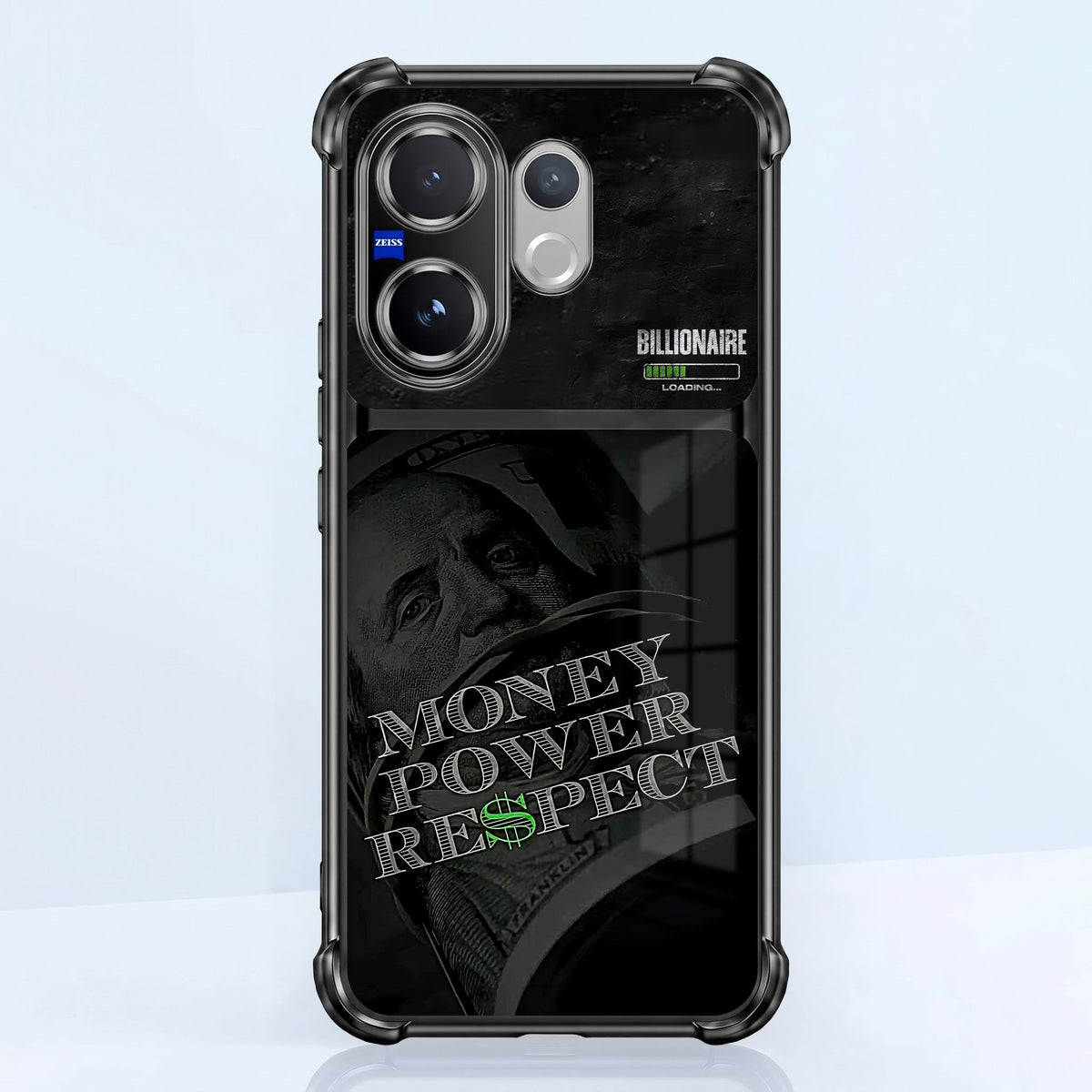 Vivo V60 5G Money Power Dual-Tone Transparent Black Airbags Case