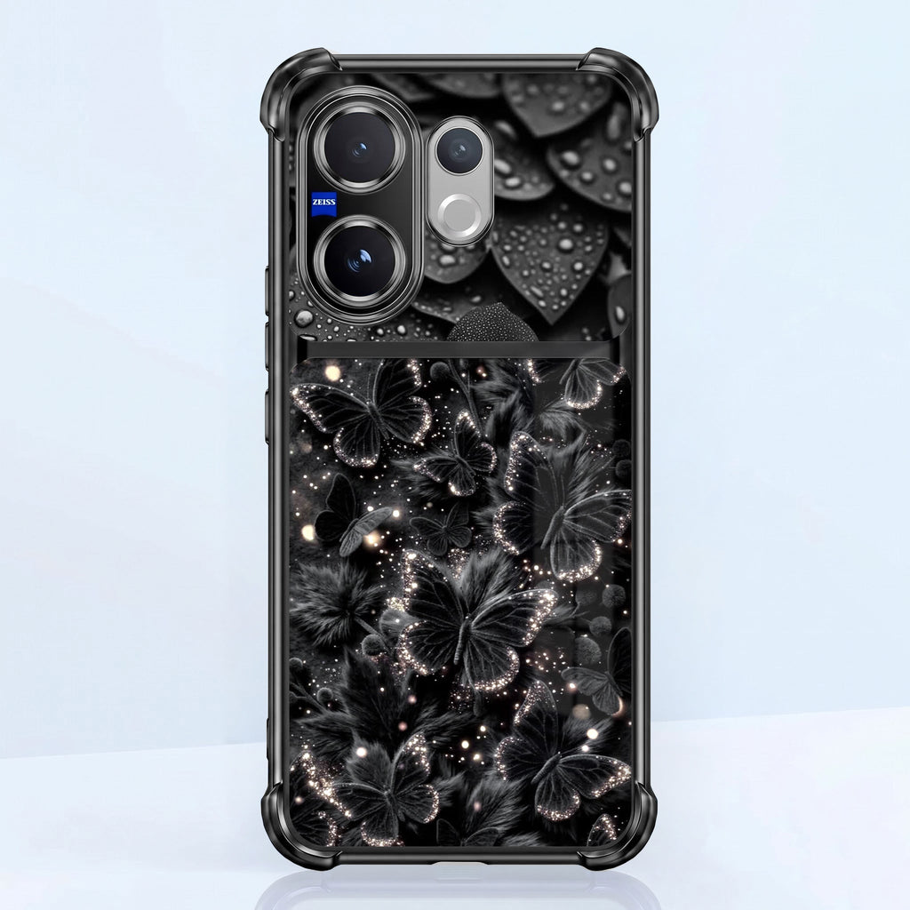 Vivo V60 5G Noir Butterfly Dual-Tone Transparent Black Airbags Case
