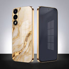 Oneplus Nord 5 5G Marvel Texture Gold Electroplated Glass Phone Back Case