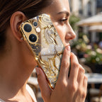 Vivo V60e 5G Luxury Horse Texture Gold Electroplated Glass Phone Back Case