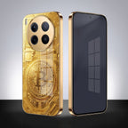 Vivo X300 Pro 5G Bitcoin Gold Electroplated Glass Phone Back Case