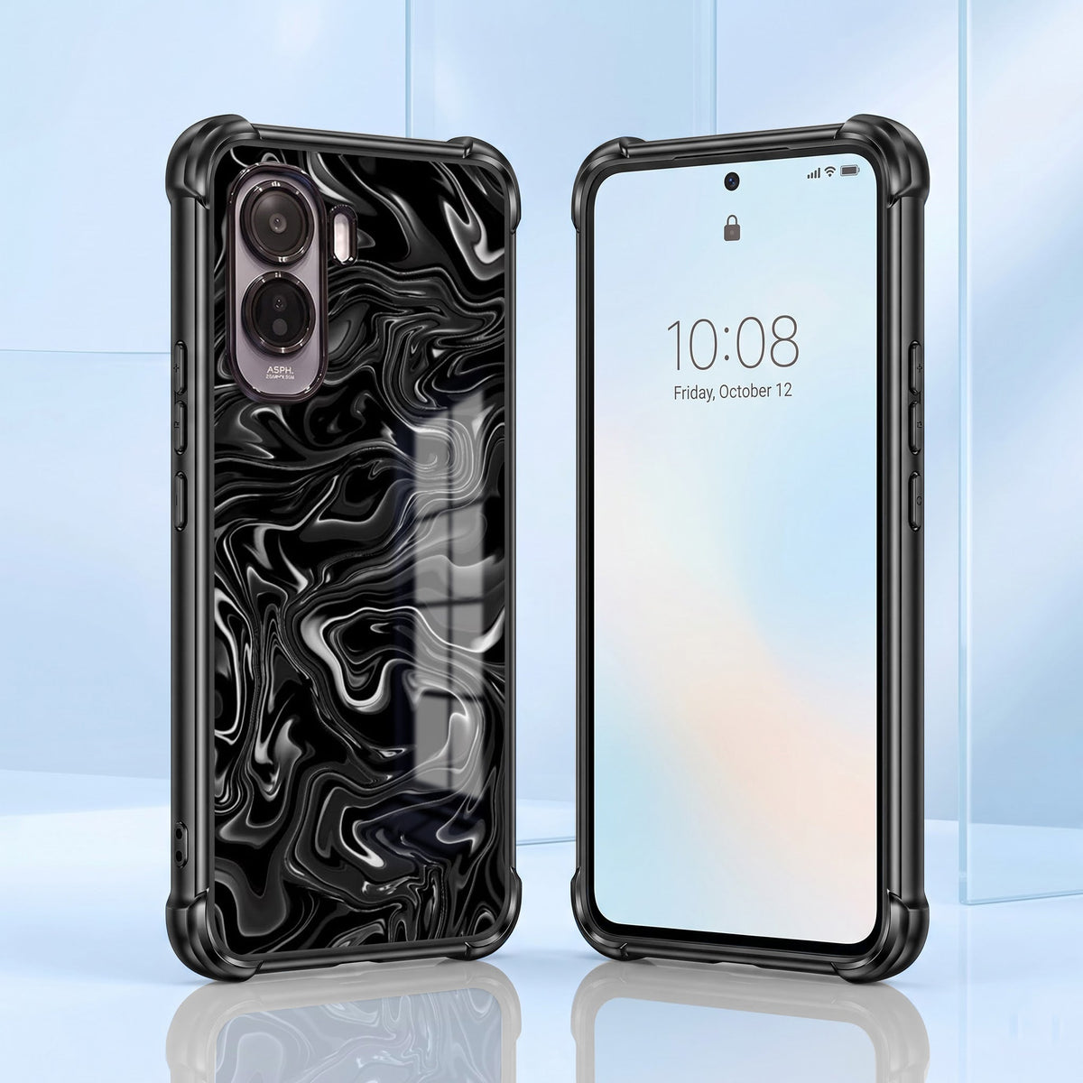 Vivo T5 Pro 5G Dark Swirl Black Airbags Printed Back Case