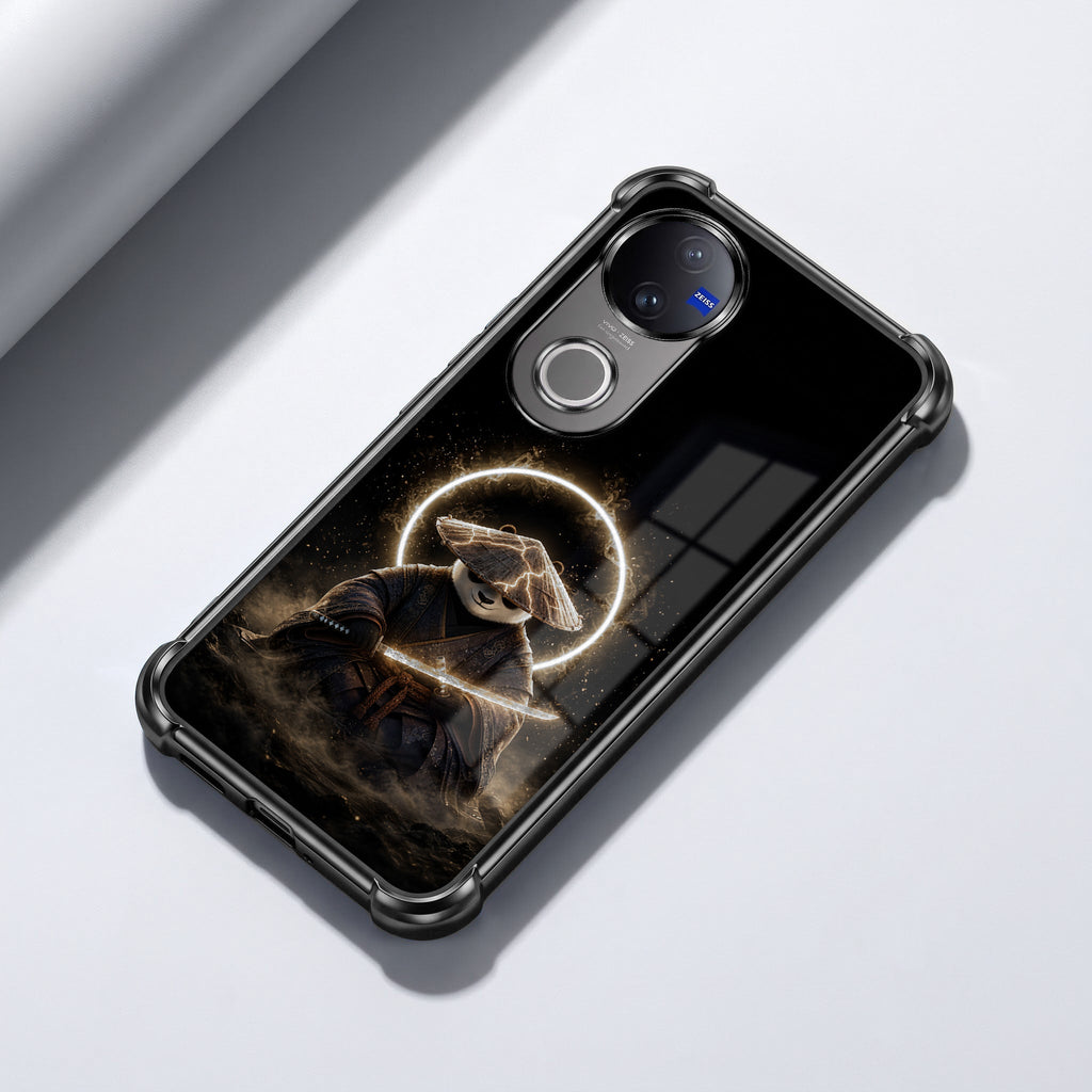 Vivo V50 5G Warrior Panda Black Airbags Printed Back Case