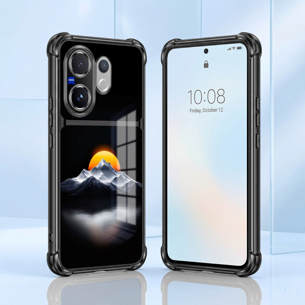 Vivo V60 5G Golden Sunset Dual-Tone Transparent Black Airbags Case