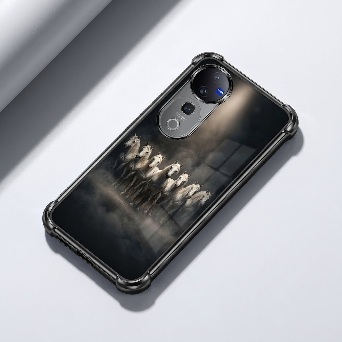 Vivo V40 Pro 5G Running Horses Black Airbags Printed Back Case