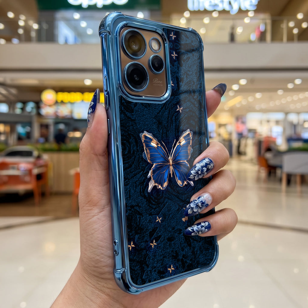Oppo Reno 15 Pro Mini 5G Premium Golden Butterfly Airbags Printed Back Case