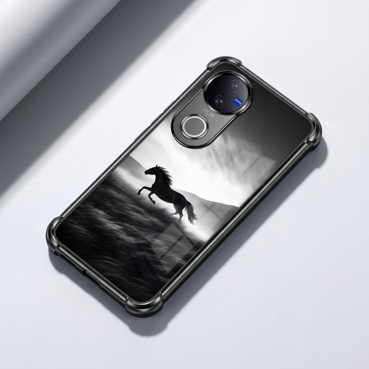 Vivo V50 5G Phantom Horse Black Airbags Printed Back Case