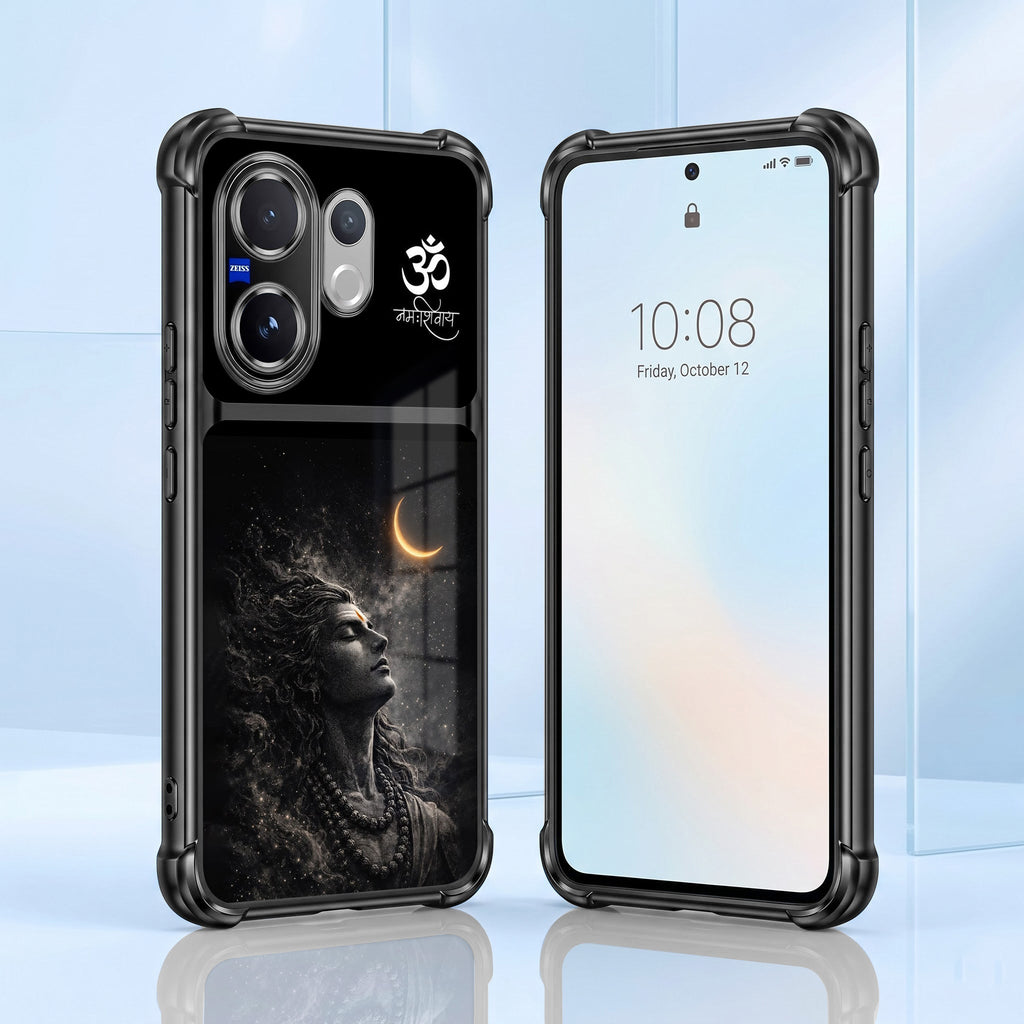 Vivo V60 5G Eternal Shiva Dual-Tone Transparent Black Airbags Case