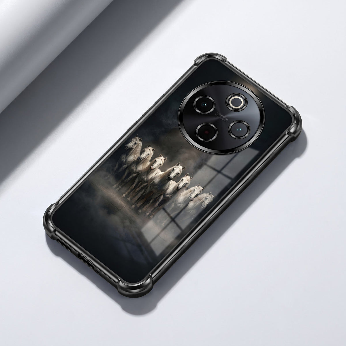 Vivo T4 5G Running Horses Black Airbags Printed Back Case