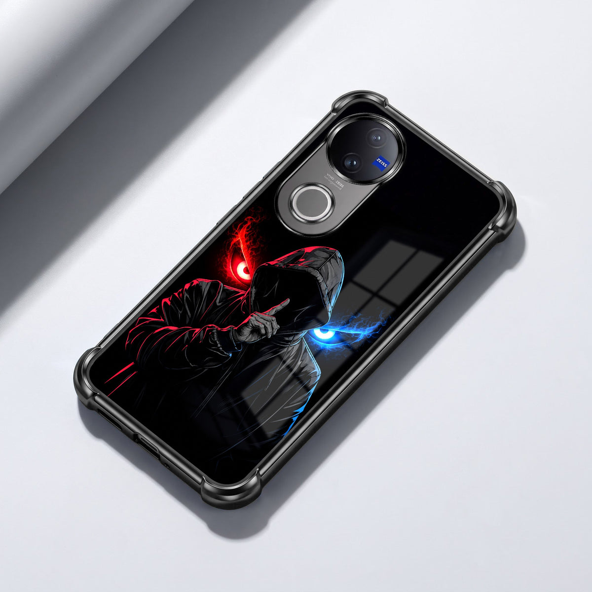 Vivo V50 5G Hooded Shadow Demon Black Airbags Printed Back Case
