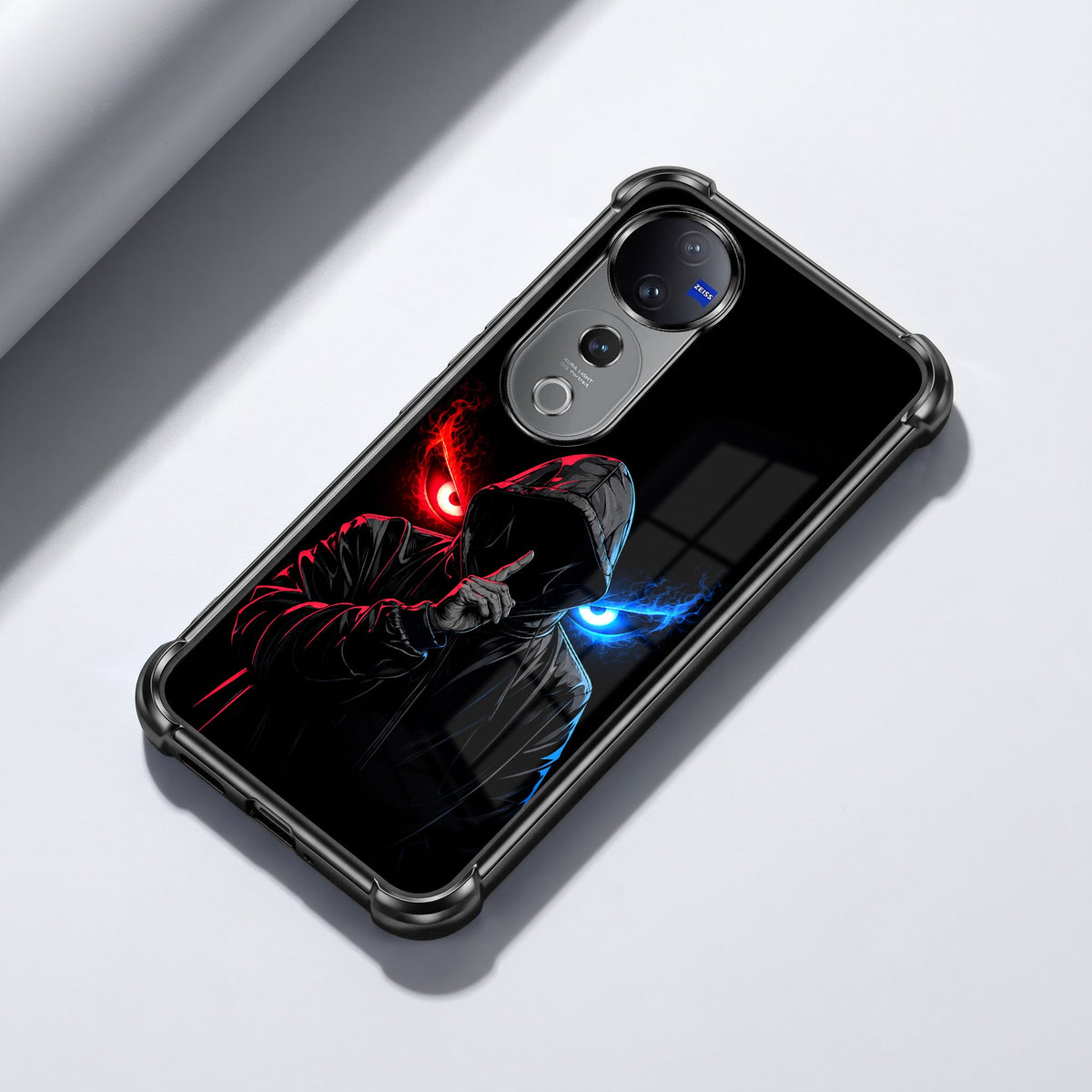 Vivo V40 Pro 5G Hooded Shadow Demon Black Airbags Printed Back Case