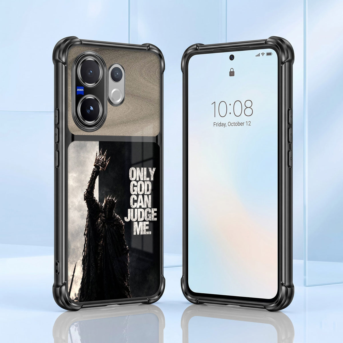 Vivo V60 5G Divine Justice Dual-Tone Transparent Black Airbags Case