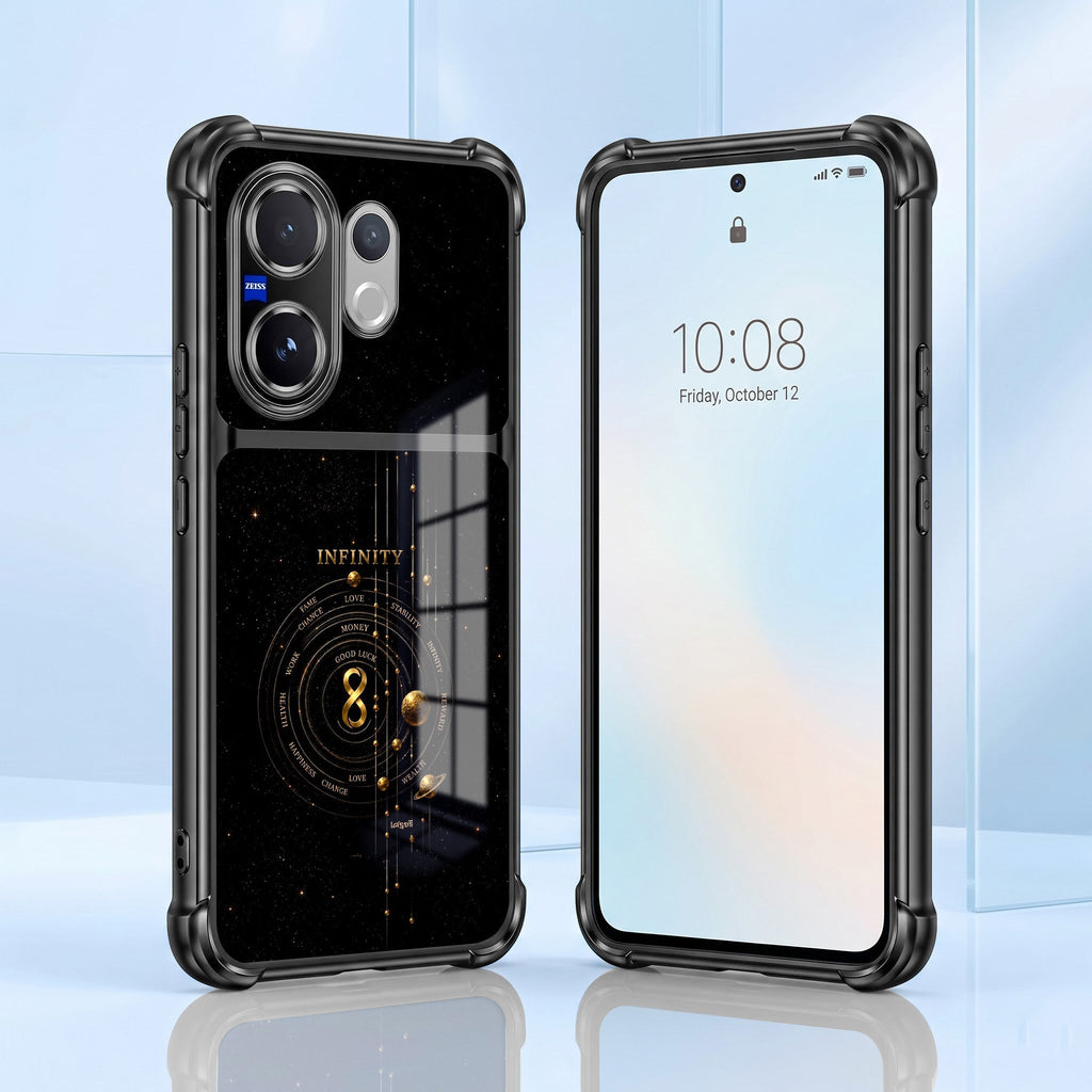 Vivo V60 5G Infinity Manifestation Dual-Tone Transparent Black Airbags Case