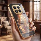 Redmi Note 15 Pro Plus 5G Lord Narasimha Gold Electroplated Glass Phone Back Case