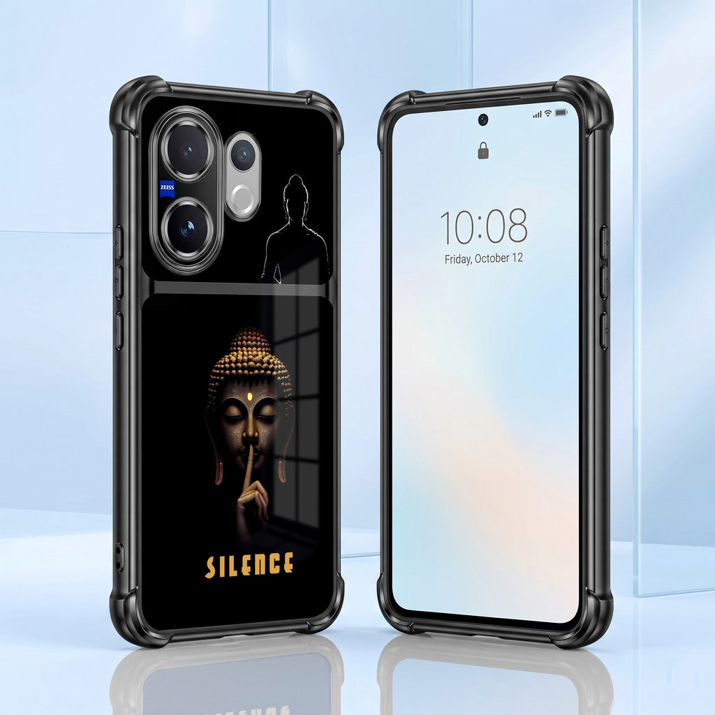 Vivo V60 5G Silent Buddha Dual-Tone Transparent Black Airbags Case