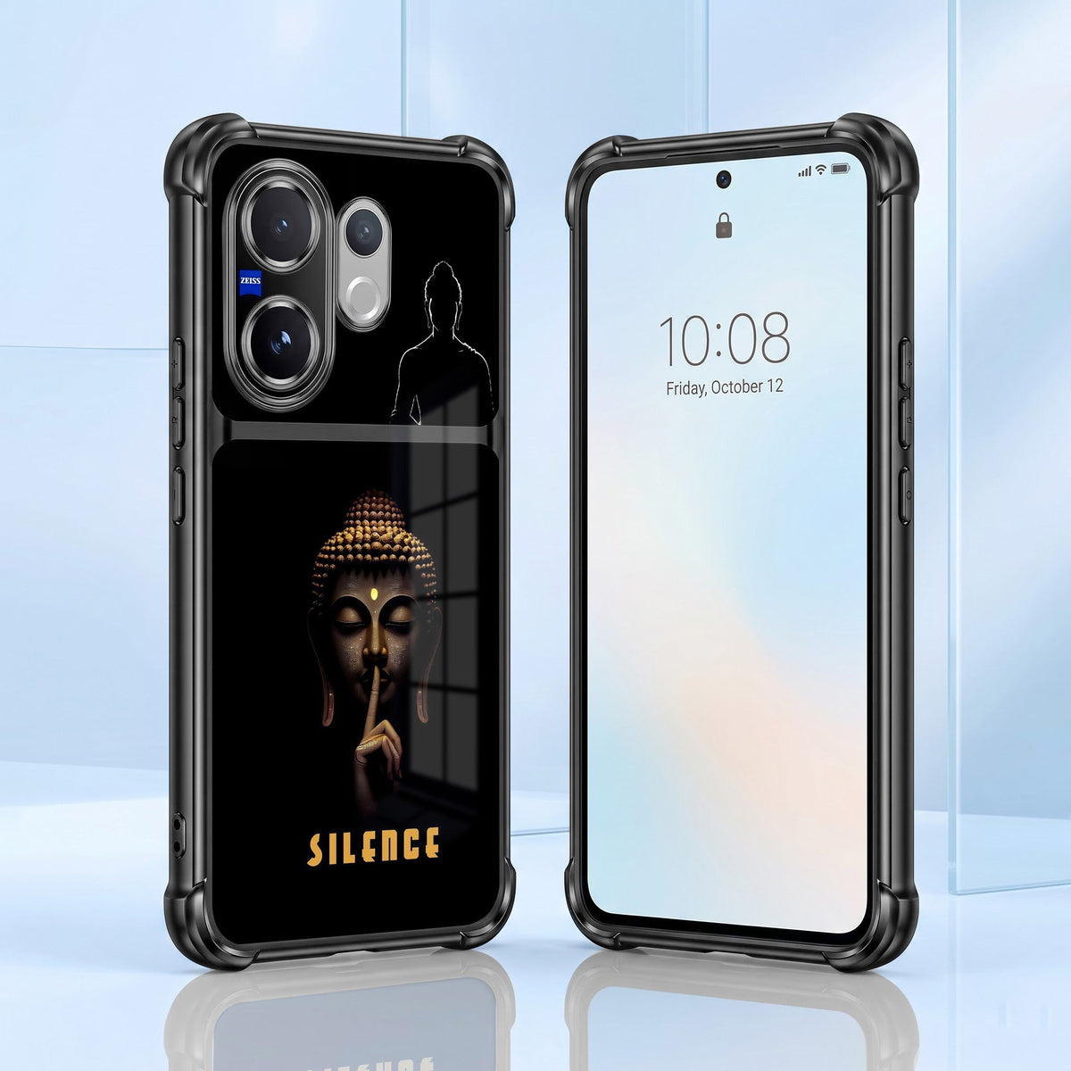 Vivo V60 5G Silent Buddha Dual-Tone Transparent Black Airbags Case