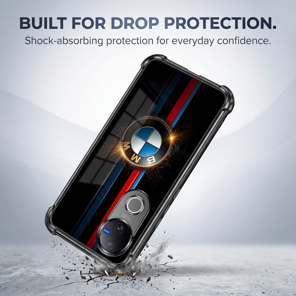 Vivo V50 5G Premium BMW Logo Black Airbags Printed Back Case