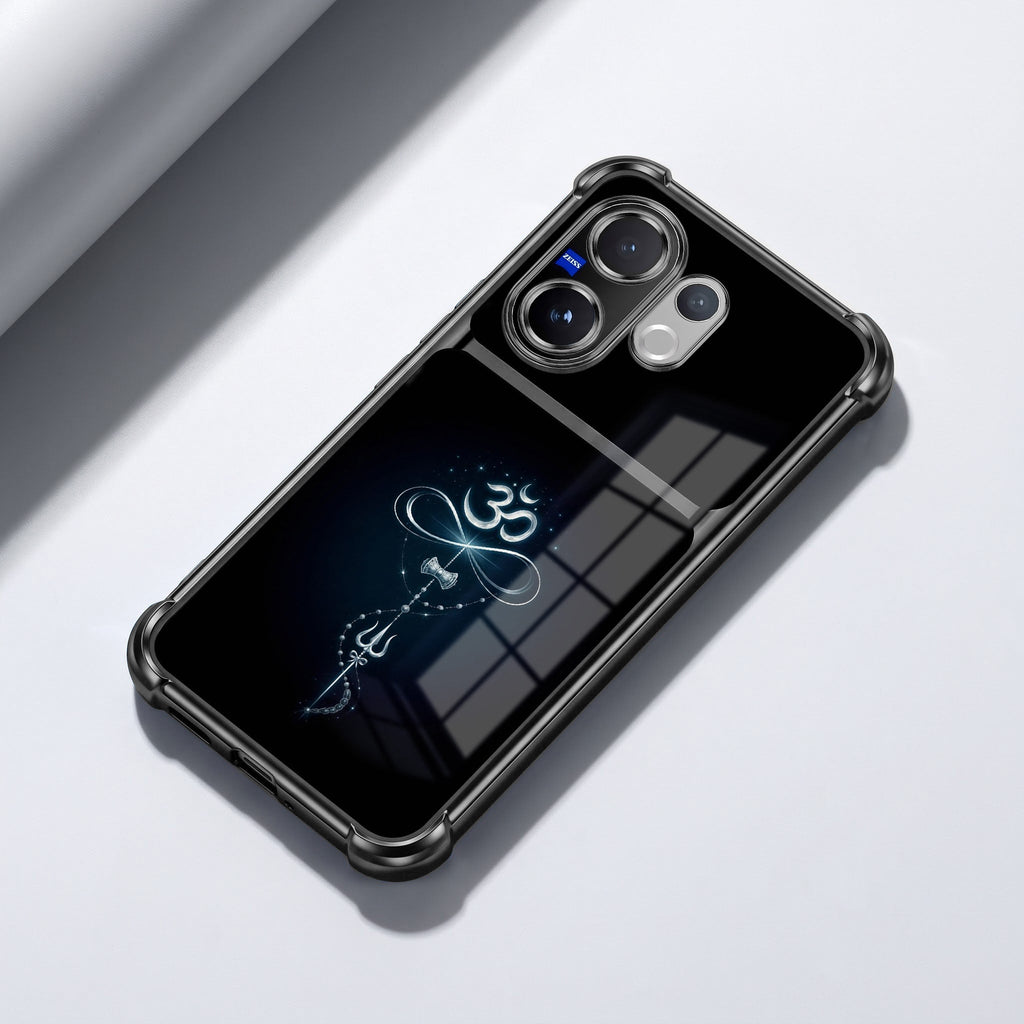 Vivo V60 5G Mahakal Trishul Transparent Black Airbags Case