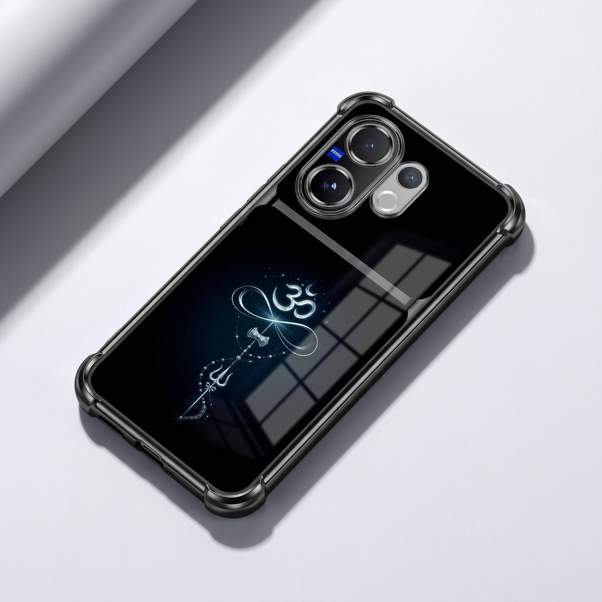 Vivo V60 5G Mahakal Trishul Transparent Black Airbags Case