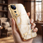 Vivo V40 Pro 5G Marvel Texture Gold Electroplated Glass Phone Back Case