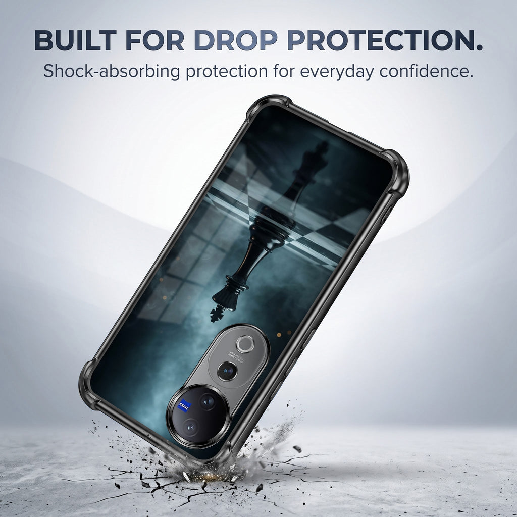 Vivo V40 Pro 5G Checkmate Black Airbags Printed Back Case