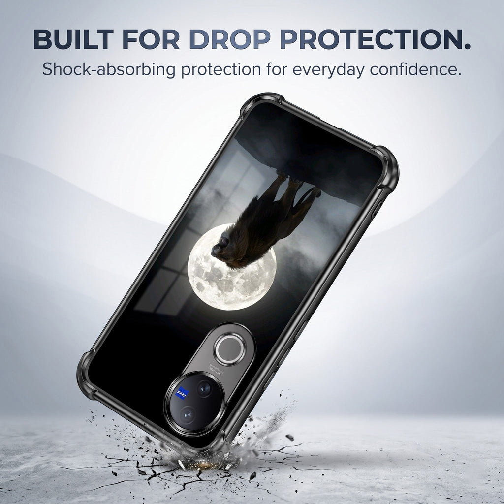 Vivo V50 5G Lunar Wolf Black Airbags Printed Back Case