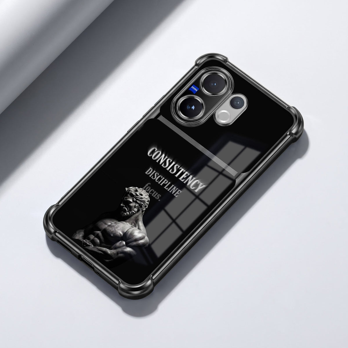 Vivo V60 5G Focus & Strength Dual-Tone Transparent Black Airbags Case