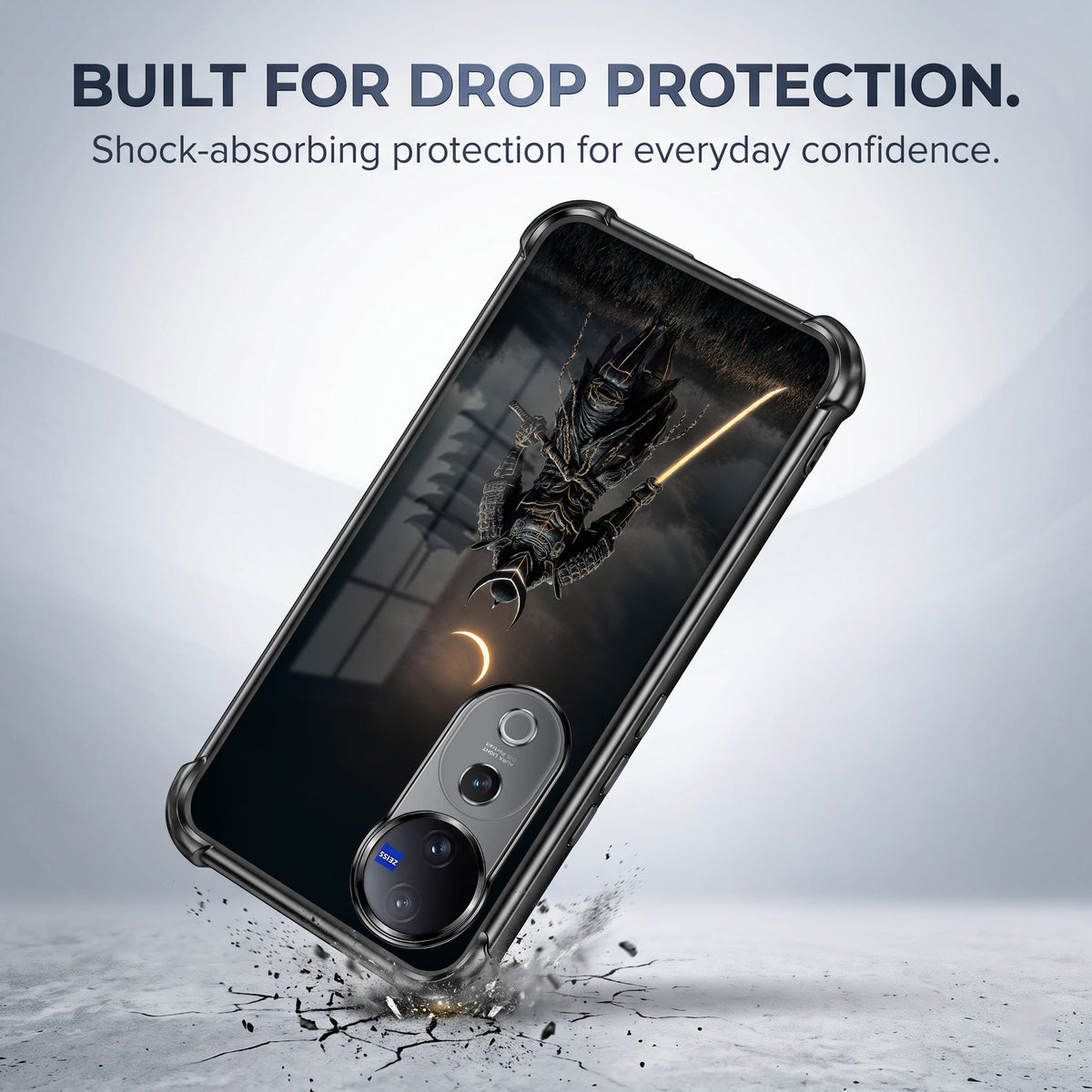 Vivo V40 Pro 5G Samurai Warrior Black Airbags Printed Back Case