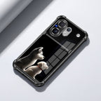 Vivo V60 5G Dreamy Puppy Dual-Tone Transparent Black Airbags Case