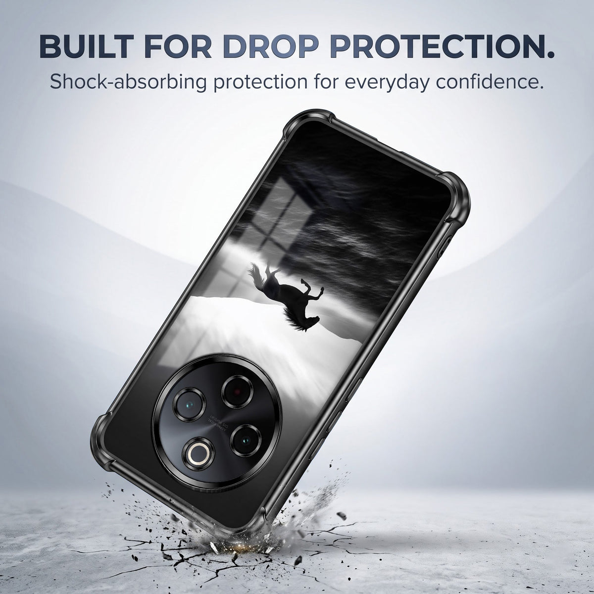 Vivo T4 5G Phantom Horse Black Airbags Printed Back Case