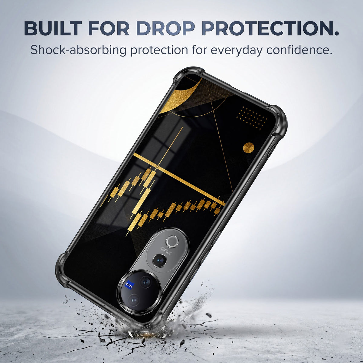 Vivo V40 Pro 5G Trading Candles Black Airbags Printed Back Case