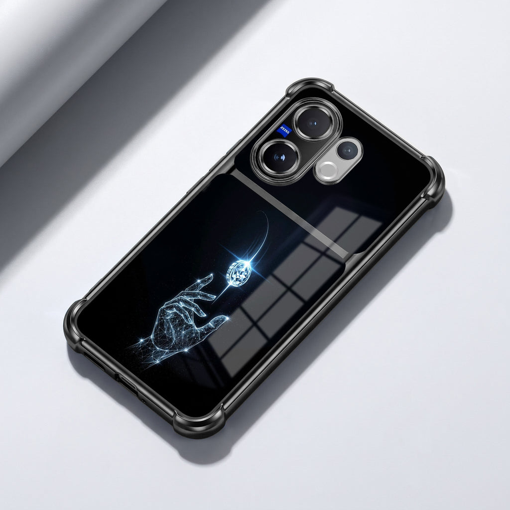 Vivo V60 5G Cosmic Energy Dual-Tone Transparent Black Airbags Case