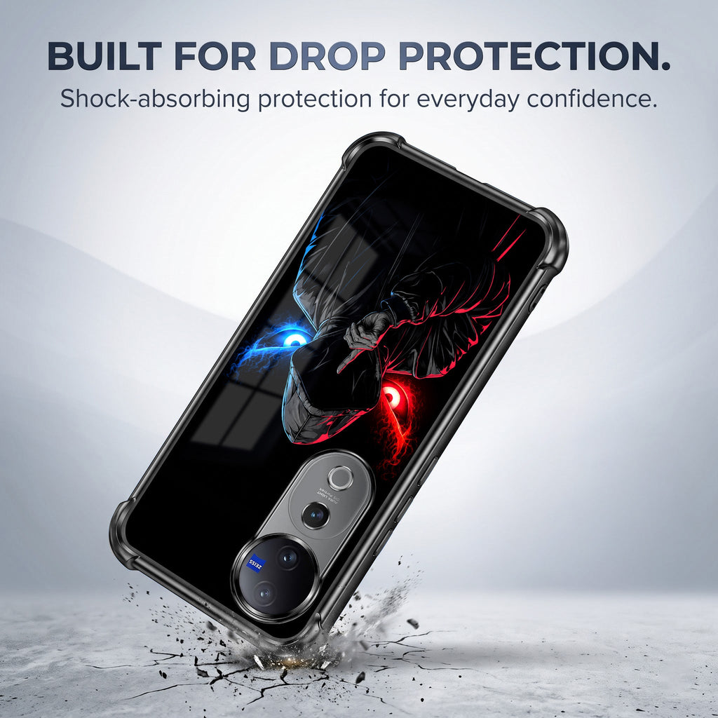 Vivo V40 Pro 5G Hooded Shadow Demon Black Airbags Printed Back Case