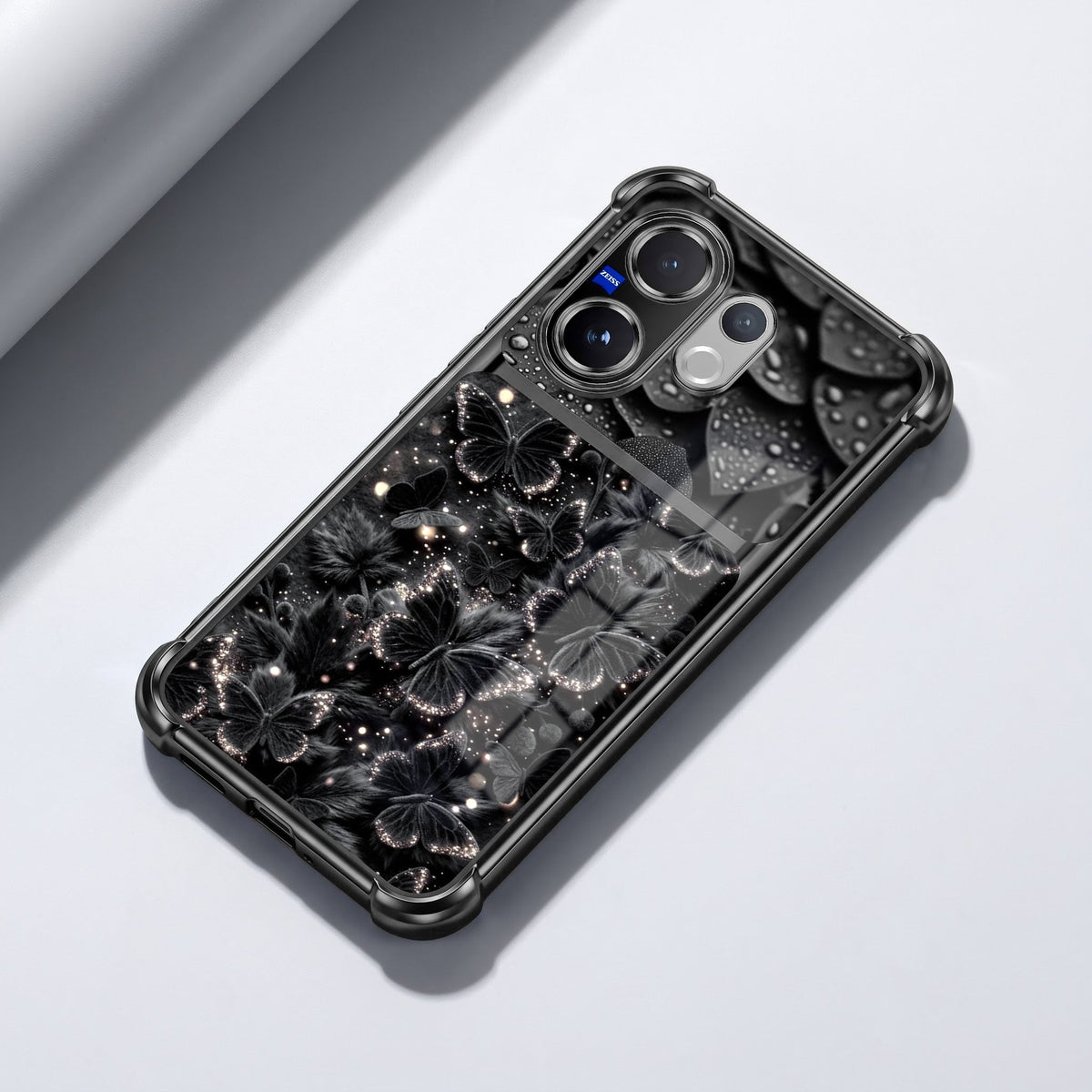 Vivo V60 5G Noir Butterfly Dual-Tone Transparent Black Airbags Case