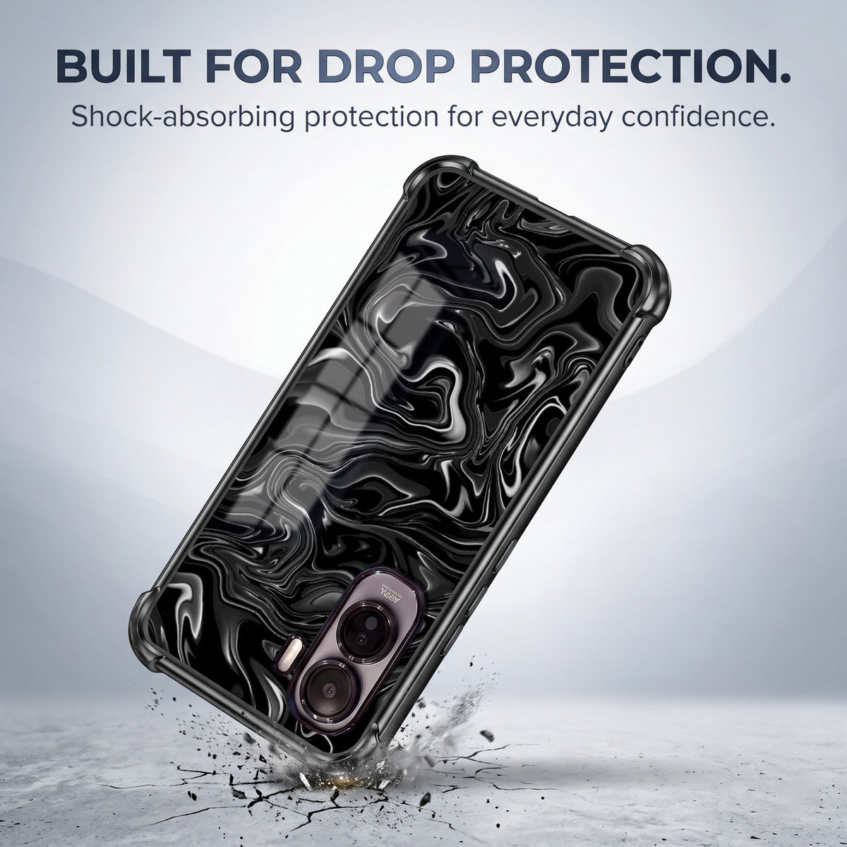 Vivo T5 Pro 5G Dark Swirl Black Airbags Printed Back Case