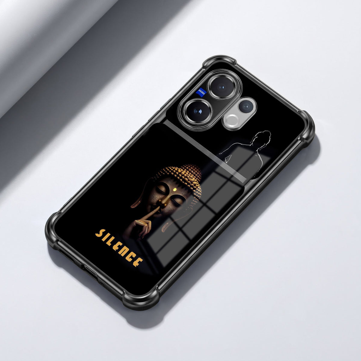 Vivo V60 5G Silent Buddha Dual-Tone Transparent Black Airbags Case