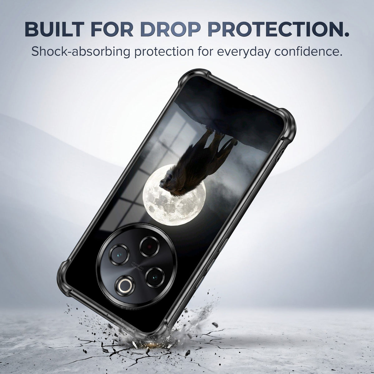 Vivo T4 5G Lunar Wolf Black Airbags Printed Back Case