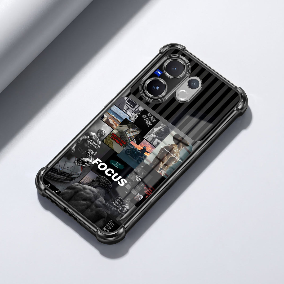 Vivo V60 5G Focus Mode Dual-Tone Transparent Black Airbags Case