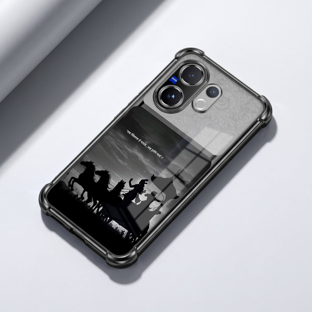 Vivo V60 5G Mahabharat Divine Dual-Tone Transparent Black Airbags Case